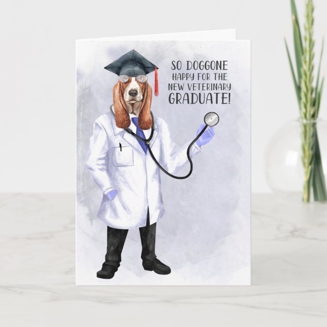 Tierärztlicher Graduate Funny Hound Dog Doktor Karte (Vorderseite)