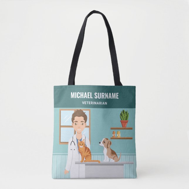 Tierärztlicher Tierarzt Individuelle Name Tasche (Vorderseite)