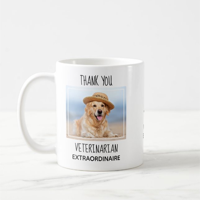 Tierärztliches Niedliches Haustier Foto Vielen Dan Kaffeetasse (Links)