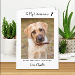 Tierärztliches Personalisiertes Tier Hund Foto Dankeskarte<br><div class="desc">"Danke" an Ihren wunderbaren Tierarzt mit einer niedlichen personalisierten Haustier-Fotokarte vom Hund! "Mein Tierarzt... Danke, dass du dich um mich gekümmert hast!" Personalisieren Sie mit dem Namen und dem Lieblings-Foto des Hundes. Personalisieren Sie die Innenseite mit Ihrer speziellen Nachricht oder löschen Sie, um Handschrift. COPYRIGHT © 2020 Judy Burrows, Black...</div>