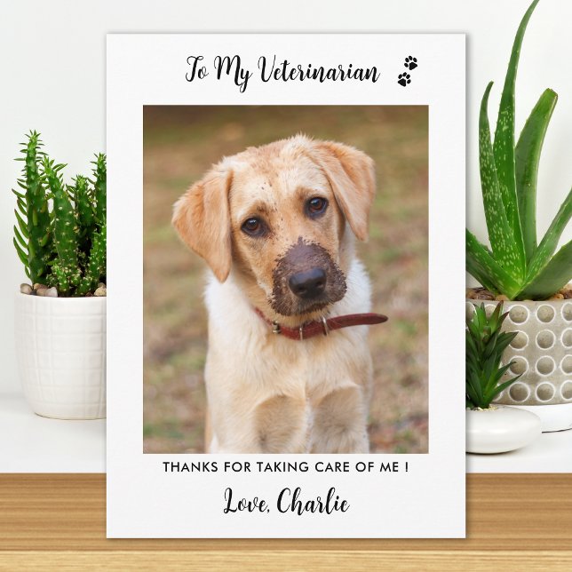 Tierärztliches Personalisiertes Tier Hund Foto Dankeskarte (Von Creator hochgeladen)
