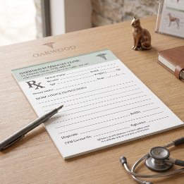 Tierärztliches Rezeptblock DVM Nachfüllungen Recht Notizblock