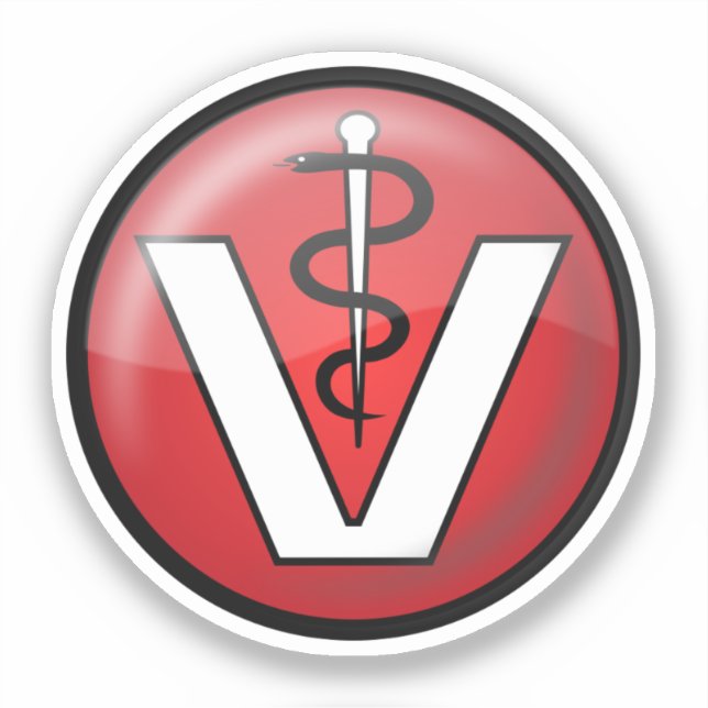 Tierärztliches Symbol Aufkleber (Vorderseite)