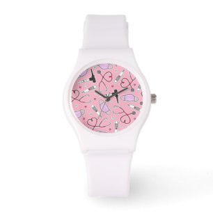 Tierärztliches Veterinärtechniker-Muster-Rosa Armbanduhr