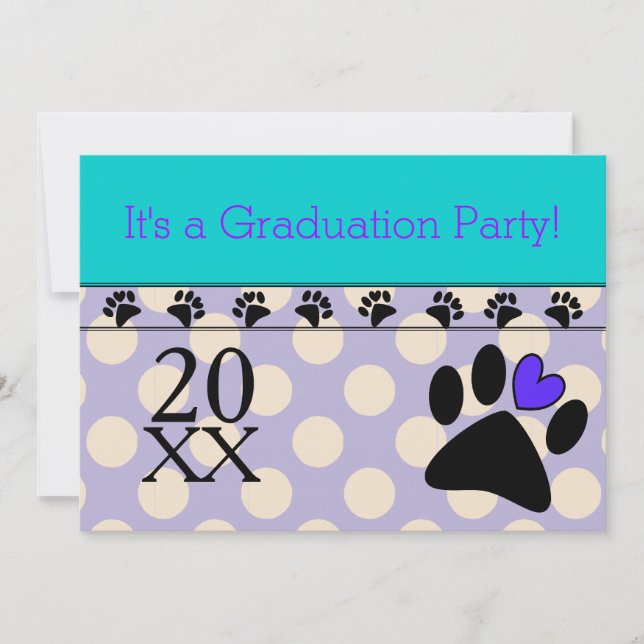 Tierarzttech-Abschluss-Einladungs-lila Blau Einladung (Vorderseite)