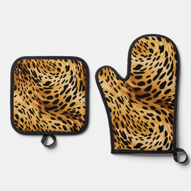 Tierausdruck Ofenhandschuh & Topflappen-Set (Vorderseite)