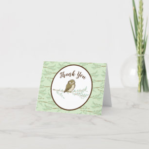 Tierbabydusche für Vögel Woodland Dankeskarte