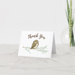 Tierbabydusche für Vögel Woodland Dankeskarte