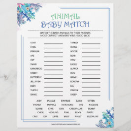 Tierbabymatte [Thema Blauer Flora] Briefbogen