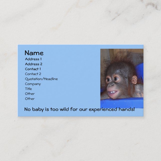 Tierbabysitter-Visitenkarte Visitenkarte (Vorderseite)