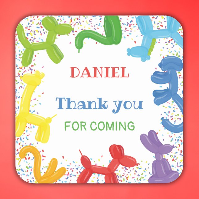 TIERBALLOONS QUADRATISCHER AUFKLEBER (Von Creator hochgeladen)