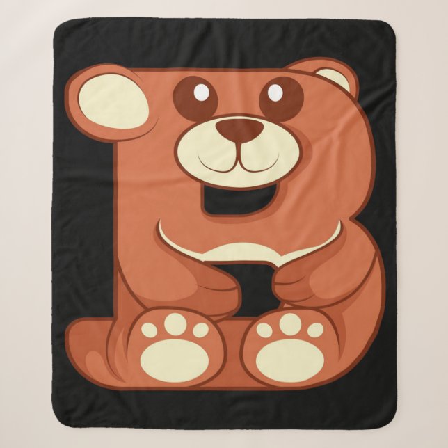 Tierbär B Homeschool | niedliche Decke Sherpadecke (Vorderseite)