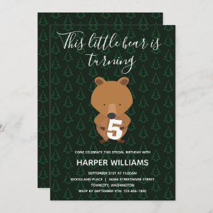 Tierbär Rustikaler Kindergeburtstag Einladung