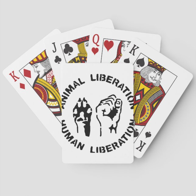 Tierbefreiung - menschliche Befreiung Spielkarten (Rückseite)