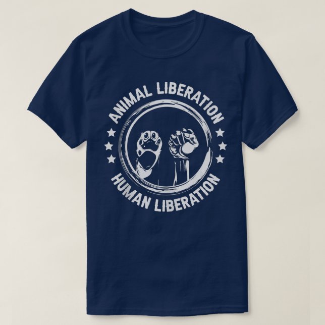 Tierbefreiung Menschliche Befreiung Tierrettung T-Shirt (Design vorne)