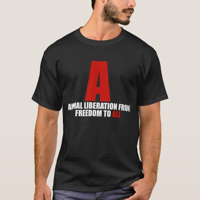 Tierbefreiungs-Fronten-Shirt (Schwarzes) T-Shirt (Vorderseite)