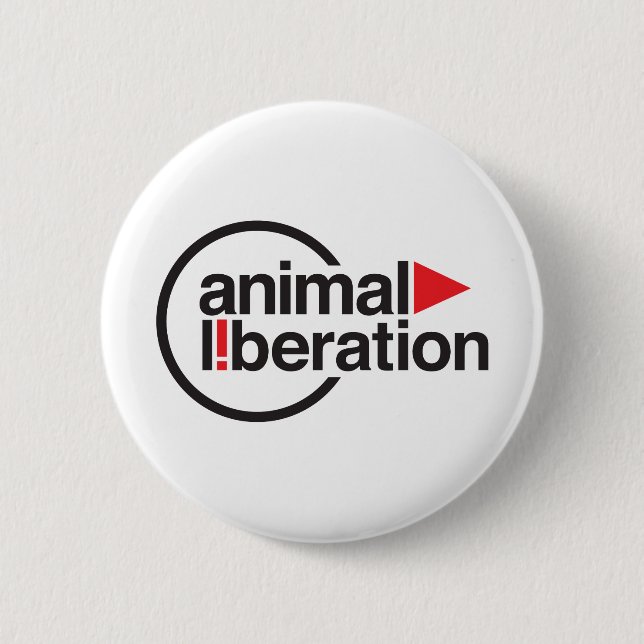 Tierbefreiungs-T - Shirt Button (Vorderseite)