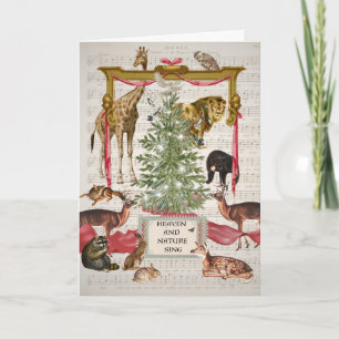 Tierchor mit Weihnachtsbaum-Grußkarte Karte