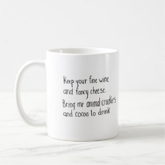 Tiercracker und Kakao, zum der Gedicht-Zitat-Tasse Kaffeetasse