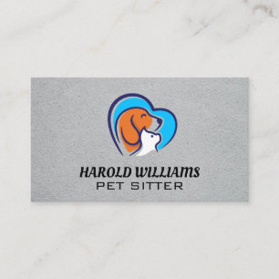 Tierdienste   Hunde-Katzen-Herz-Logo Visitenkarte