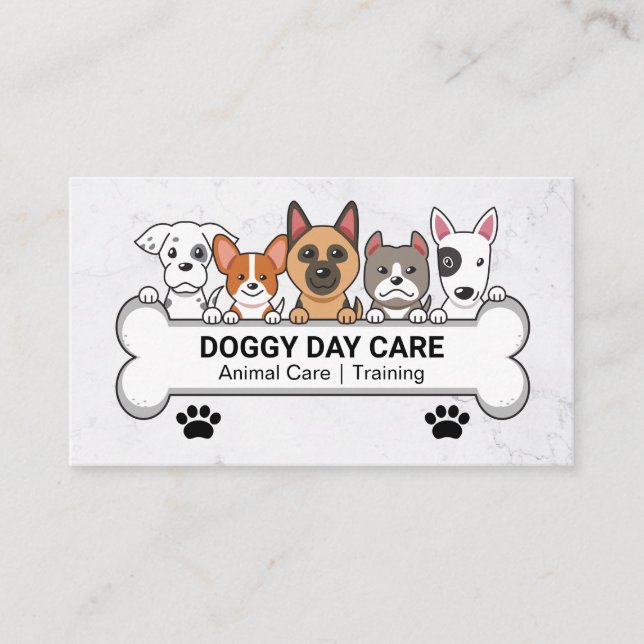 Tierdienste | Hundegruppe | Doggie Bone Visitenkarte (Vorderseite)