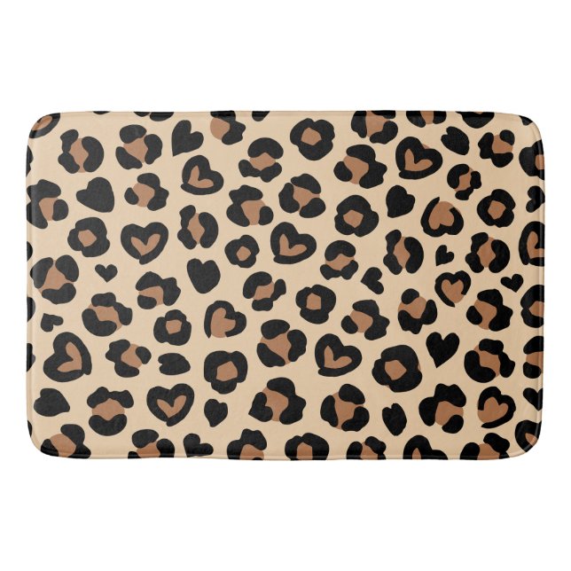 Tierdruck, Braunleopard, Geparden, Herz Badematte (Vorderseite)