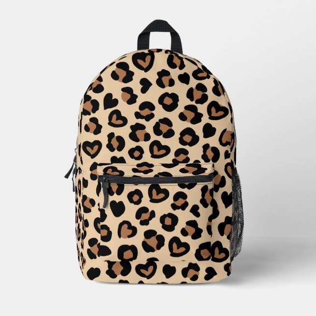 Tierdruck, Braunleopard, Geparden, Herz Bedruckter Rucksack (Vorderseite)