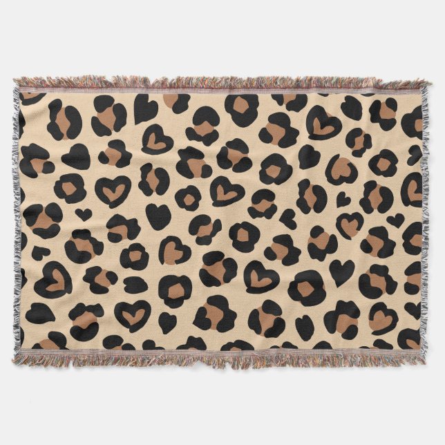 Tierdruck, Braunleopard, Geparden, Herz Decke (Vorderseite)