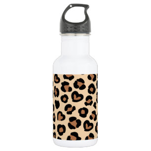 Tierdruck, Braunleopard, Geparden, Herz Edelstahlflasche
