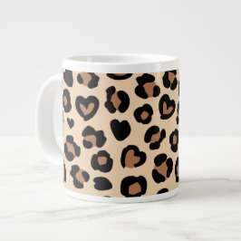 Tierdruck, Braunleopard, Geparden, Herz Jumbo-Tasse