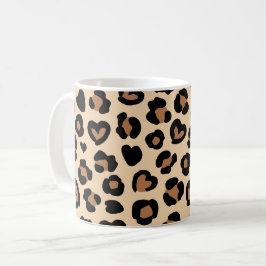 Tierdruck, Braunleopard, Geparden, Herz Kaffeetasse
