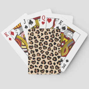 Tierdruck, Braunleopard, Geparden, Herz Spielkarten