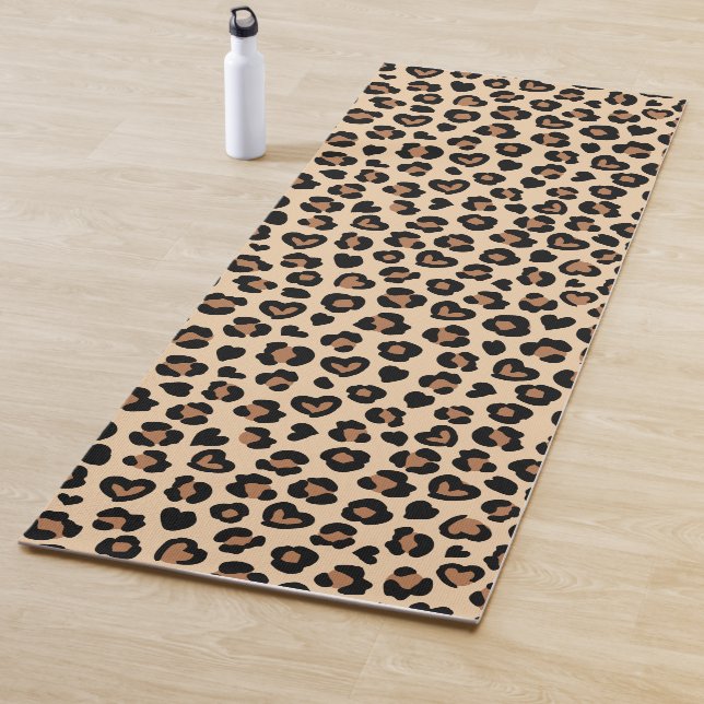 Tierdruck, Braunleopard, Geparden, Herz Yogamatte (Beispiel)