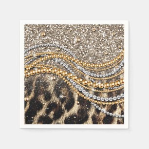 Tierdruck des schönen trendy Leopard-Imitats Serviette