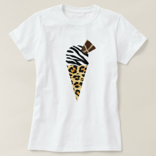 Tierdruck-Eiscreme-Tüte T-Shirt