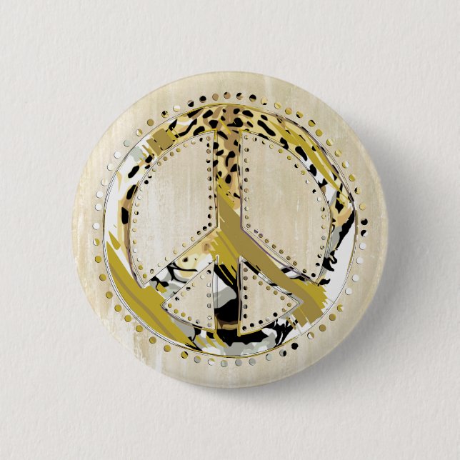 Tierdruck-Friedenszeichen I + Ihr backgr. u. Ideen Button (Vorderseite)