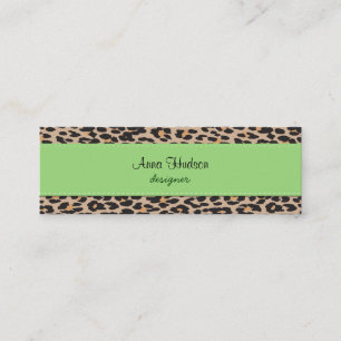 Tierdruck, gepunkteter Leopard - Brown-Schwarzes Mini Visitenkarte