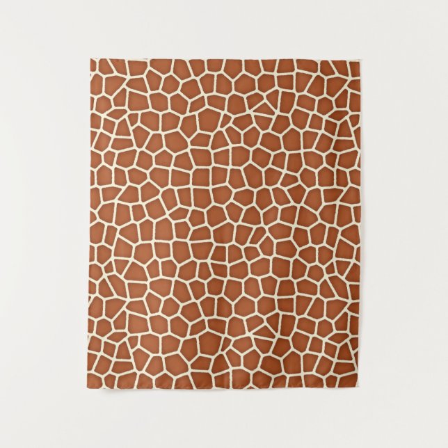 Tierdruck, Giraffe in Kupfertönen Wandteppich (Vorderseite)