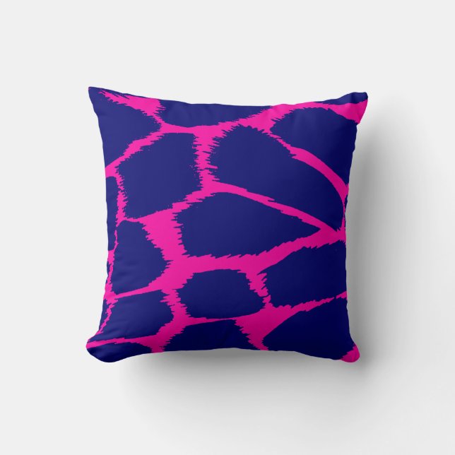 Tierdruck heiß rosa und blaues Komplementkissen Kissen (Vorderseite)