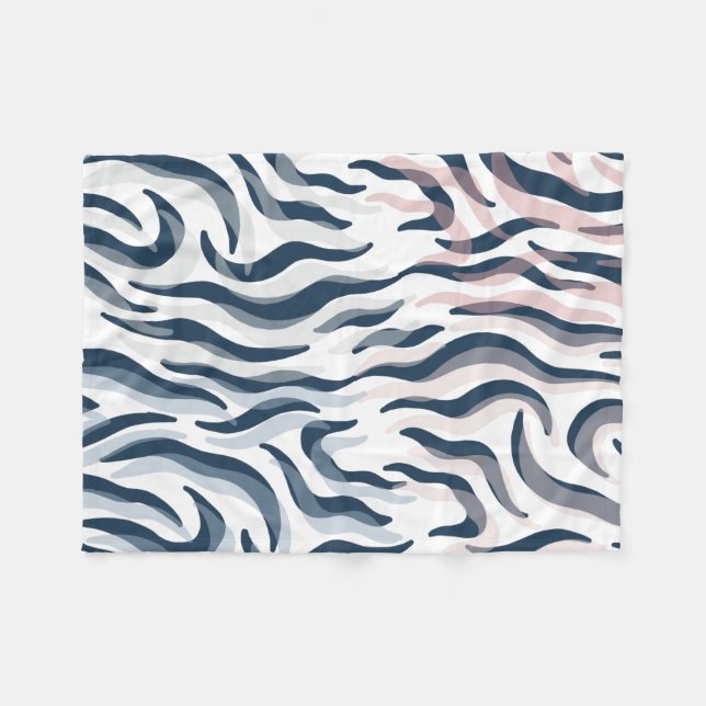 Tierdruck in Marine und Aquarell Fleecedecke (Vorderseite (Horizontal))