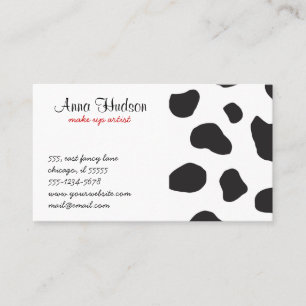 Tierdruck (Kuh-Druck), Kuh-Stellen - weißes Visitenkarte