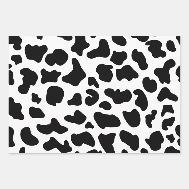 Tierdruck, Kuh-Druckgeschenk-Muster, Landtiere Geschenkpapier Set (Vorderseite)