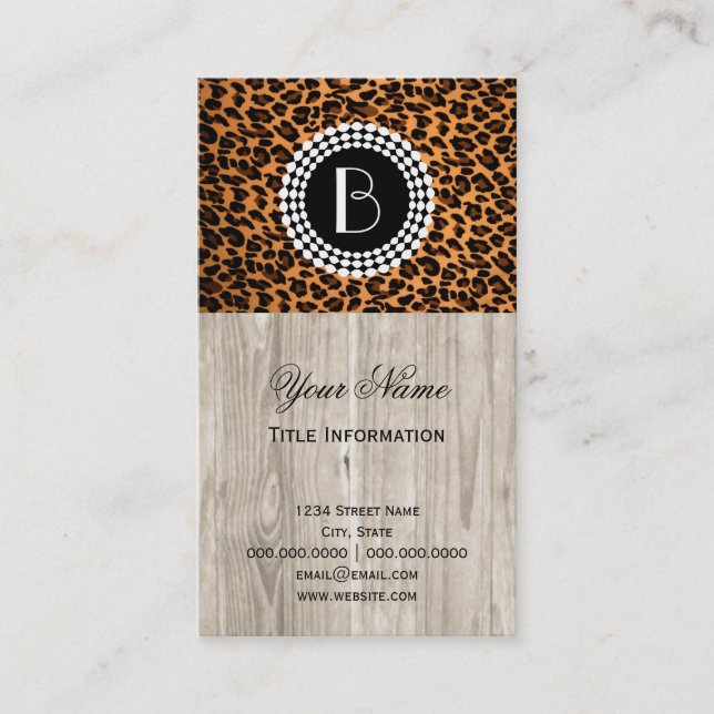 Tierdruck-Leopard-Muster Visitenkarte (Vorderseite)