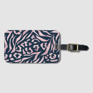 Tierdruck, Leopard, Tiger, Blau, Rosa, Haut, Gepäckanhänger