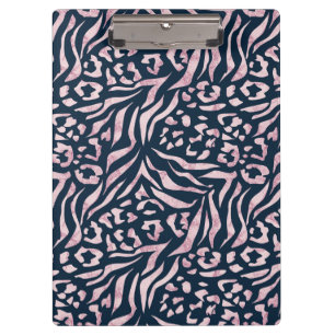 Tierdruck, Leopard, Tiger, Blau, Rosa, Haut, Klemmbrett
