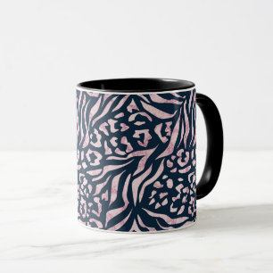 Tierdruck, Leopard, Tiger, Blau, Rosa, Haut, Tasse