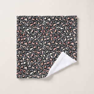 Tierdruck Leopardflecken Schwarz Rosa Wilde Tiere Waschlappen