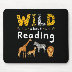 Tierdruck lese ein Buch Charakter Kinder wild darü Mousepad