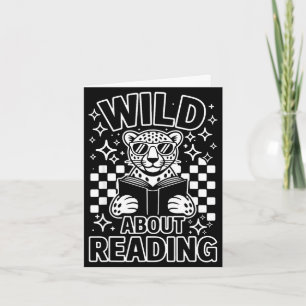 Tierdruck liest ein Buch Charakter Kinder wild beg Karte