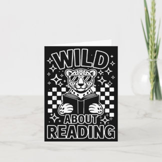 Tierdruck liest ein Buch Charakter Kinder wild beg Karte